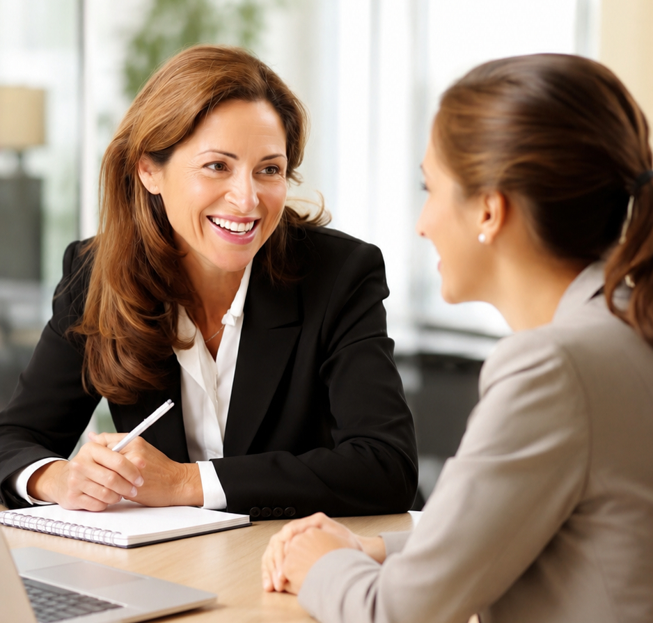 Women talking with the client